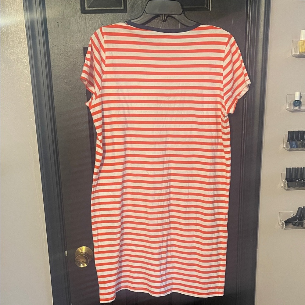 J. Crew Red and White Striped Midi Dress - Picture 3 of 3
